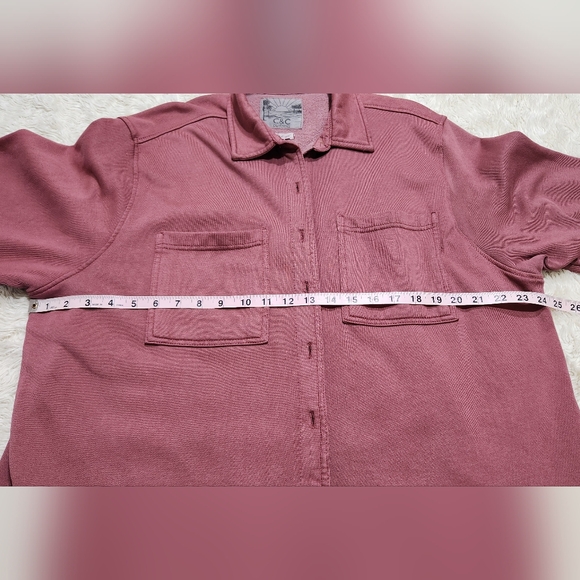 NWT C&C CALIFORNIA Sunwashed Berry Shacket Sz Large / Fall Spring Layering Cozy - Picture 6 of 12